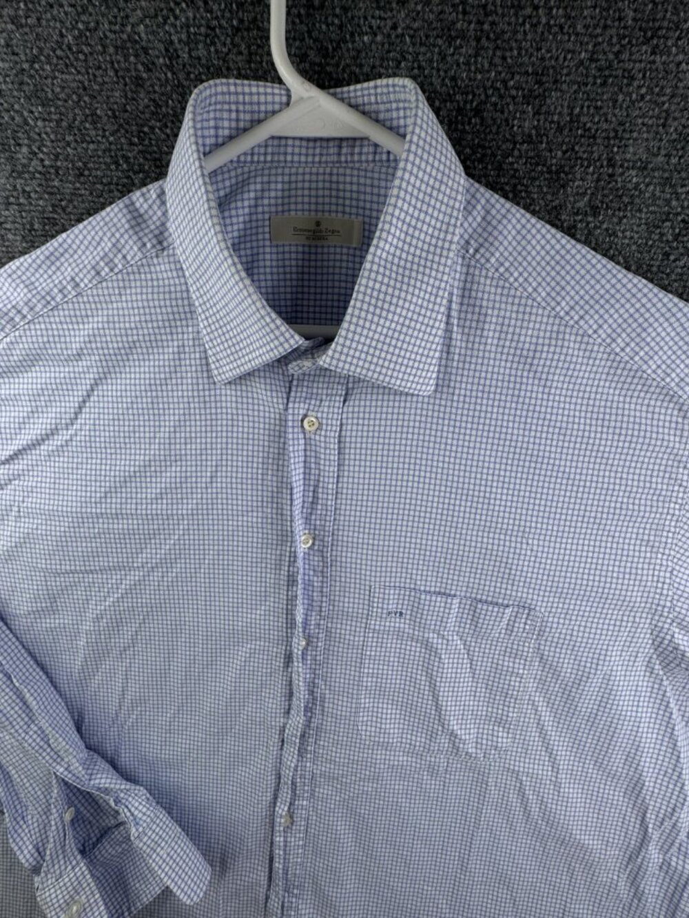 Ermenegildo Zegna Su Misura 17.25 Blue Check Long Sleeve Button Up Shirt Men